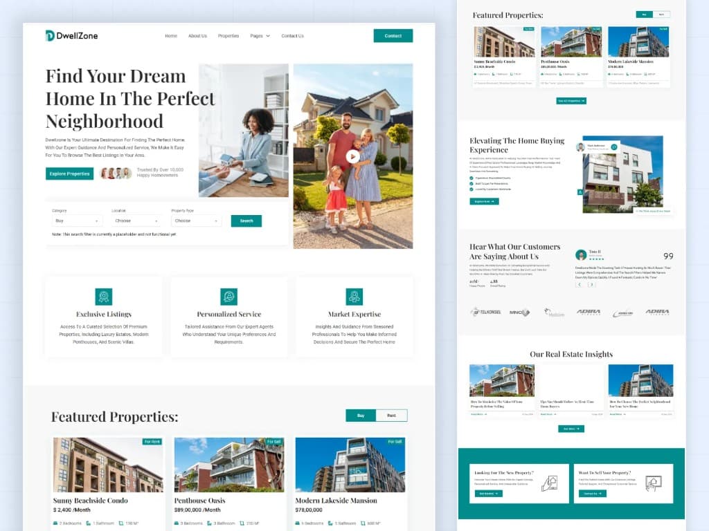 Restaurant website example